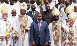 Bishops in the Central African Republic (CAR) with President Faustin Archange Touadera. Credit: Courtesy Photo