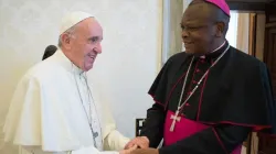 Fridolin Cardinal Ambongo with ope Francis in Rome.