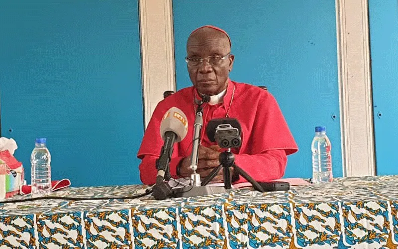Jean Pierre Cardinal Kutwa, Archbishop of Abidjan during the August 31 press conference in Ivory Coast's economic capital, Abidjan.