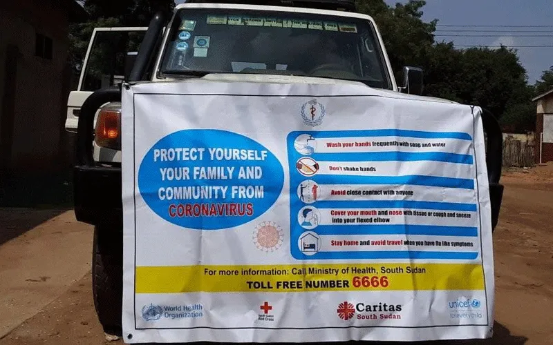 A mobile caravan of Caritas South Sudan for the Six-Month COVID-19 Awareness Campaign. / ACI Africa