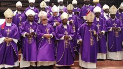 Members of the Bishops' Conference of Angola and São Tomé (CEAST) at the end of Holy Mass to end their Plenary Assembly in Angola's capital, Luanda, Monday, March 9, 2020.