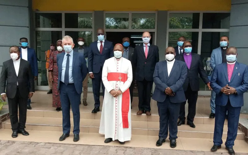 Church Leaders in DR Congo pose with EU Ambassador Jean-Marc Châtaigner after the launch of a project to fight the COVID-19 pandemic in the Central African nation.