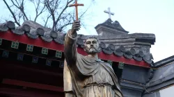St. Francis Xavier statue in front St. Joseph Cathedral in Beijing, China, February 25, 2016. Shutterstock