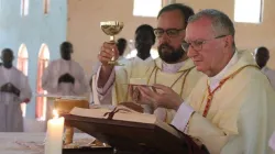 Pietro Cardinal Parolin during Holy Mass at Holy Family Cathedral of Rumbek Diocese. Credit: Rumbek Diocese