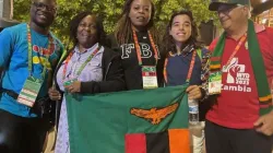 World Youth Day 2023: Delegates with the Zambian flag. Credit: Vatican Media