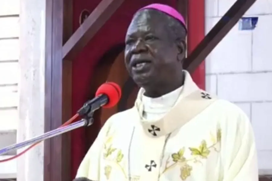 A screenshot of Archbishop Samuel Kleda during the September 2 Eucharistic celebration. Credit: Radio Veritas Douala Archdiocese