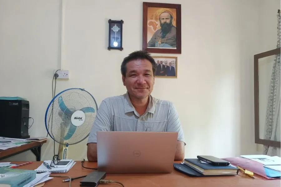 Fr. Gregor Schmidt, Provincial Superior of Comboni Missionaries in South Sudan in his office in Juba. Credit: Kerbino Kuel Deng, ACI Africa.