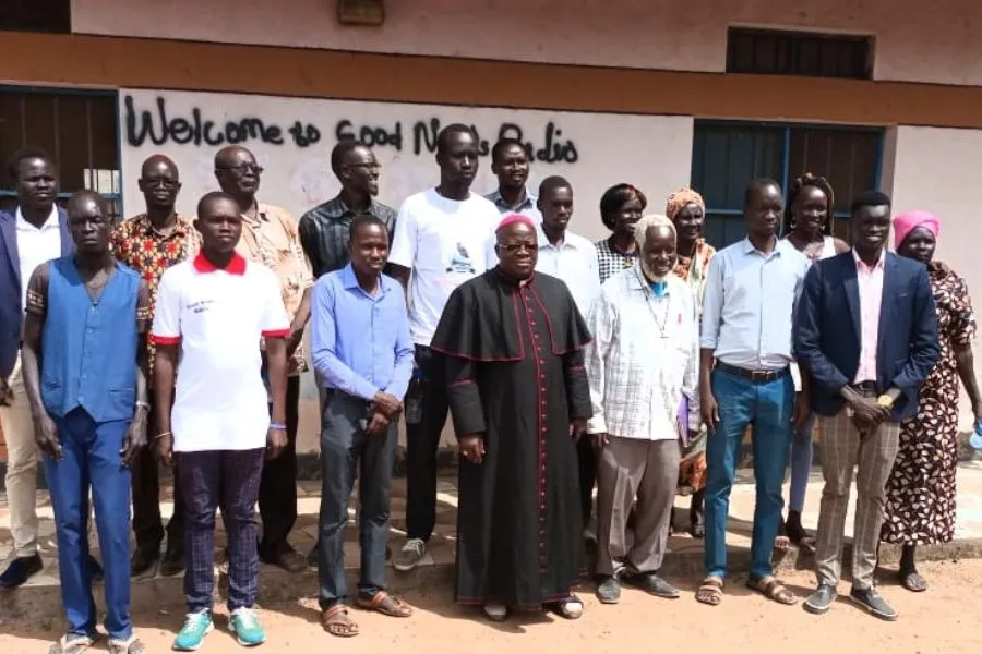 Bishop Mathew Remijio Adam of South Sudan's Wau Diocese with some pastoral agents. Credit: Wau Diocese