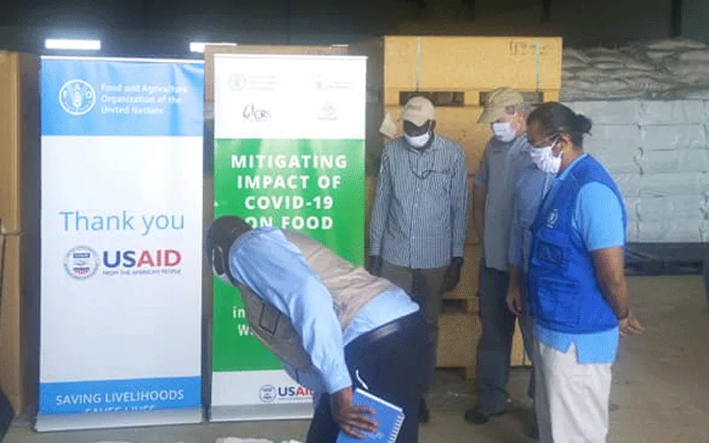 Officials of Catholic Relief Services (CRS), FAO, and WFP during the launch of a USAID funded project to mitigate the increasing concern over food security in urban centers of South Sudan. / ACI Africa
