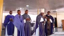 Archbishop Ignatius Ayau Kaigama  during Holy Mass at St. Anthony’s Parish, Yangoji of Abuja Archdiocese. Credit: Abuja Archdiocese
