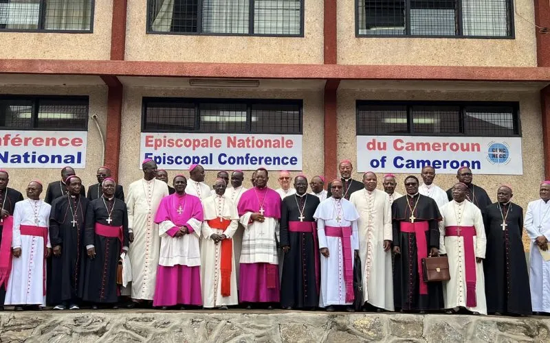 Robert Cardinal Sarah with members of the National Episcopal Conference of Cameroon (NECC). Credit: NECC