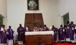 Archbishop Luzizila Kiala during the closing Mass of the First National Meeting of Liturgy Coordinators in Angola. Credit: Radio Ecclesia
