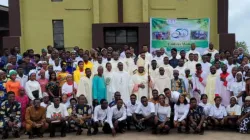 Bishop Emmanuel Adetoyese Badejo with members of the Catholic Youth Organization of Nigeria (CYON). Credit: Catholic Diocese of Oyo