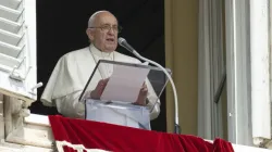 Pope Francis gives the weekly Angelus address on Aug. 27, 2023. | Vatican Media.
