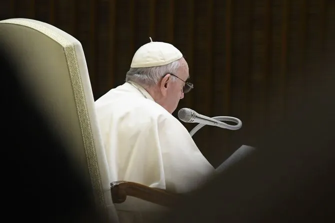 Pope Francis speaking at the general audience at the Vatican, Dec. 21, 2022. | Vatican Media