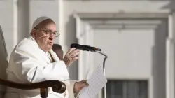 Pope Francis speaks at his general audience in St. Peter's Square on March 29, 2023. | Credit: Vatican Media