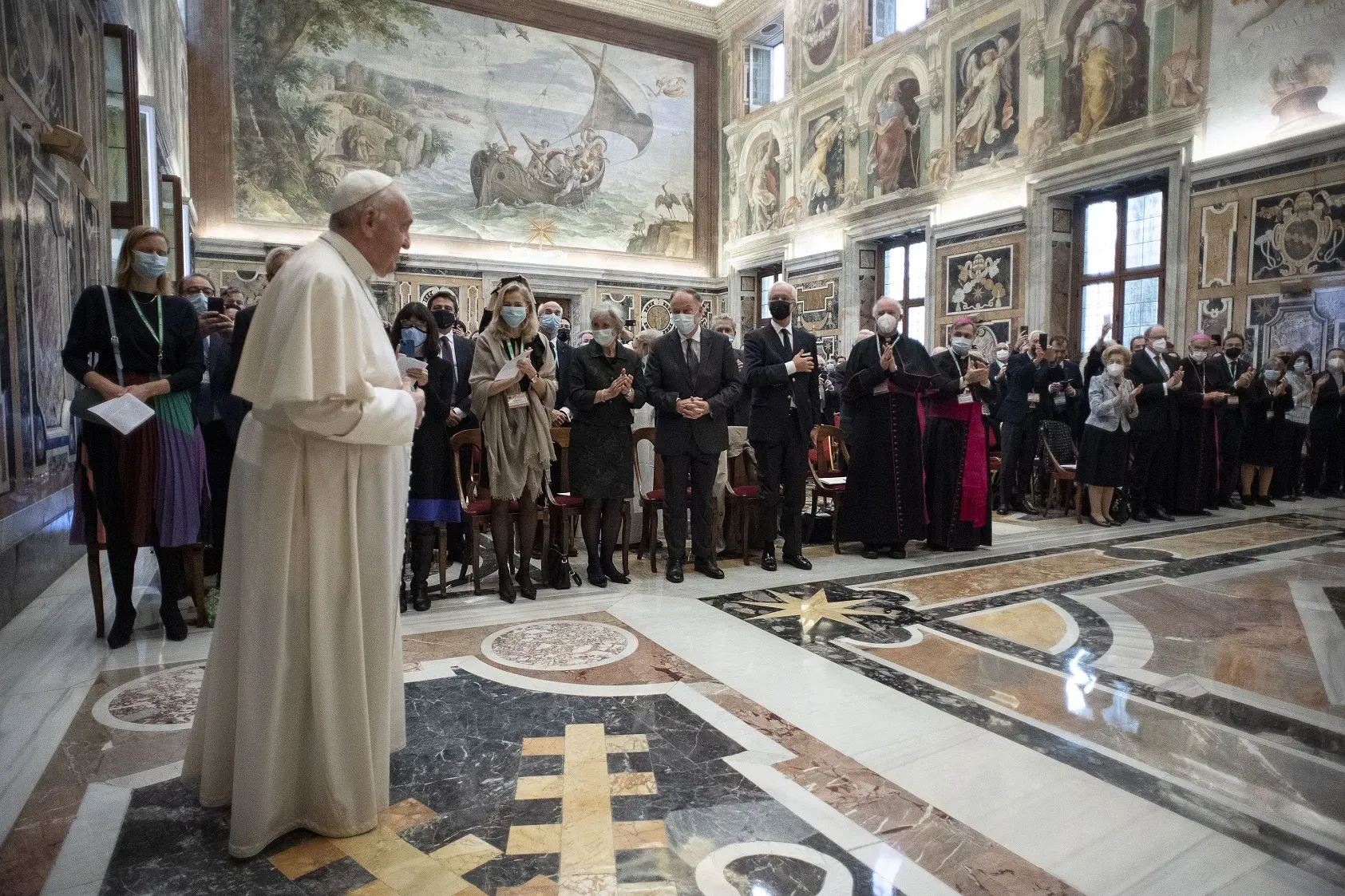 Pope Francis meets with the Centesimus Annus Pro Pontifice Foundation at the Vatican on Oct. 23, 2021. Vatican Media