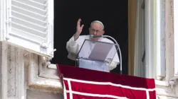 Pope Francis blesses the crowd in St. Peter’s Square after praying the Angelus on Sunday, July 16, 2023. | Credit: Vatican Media