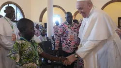 On his second day in the Congolese capital of Kinshasa, Feb. 1, 2023, Pope Francis listened to the stories of victims of violence from the Democratic Republic of Congo’s conflict-ridden eastern region. / Vatican Media