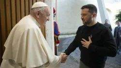 Pope Francis met Ukraine's President Volodymyr Zelenskyy at the Vatican on May 13, 2023, their first meeting since the start of the full-scale war with Russia. | Vatican Media.