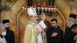 Patriarch Pierbattista Pizzaballa at the Church of the Holy Sepulchre in Jerusalem, April 4, 2021./ Latin Patriarchate of Jerusalem.