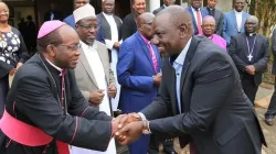 Kenya's President-elect, Dr. William Ruto, greeting the Chairman of the Kenya Conference of Catholic Bishops (KCCB), Archbishop Martin Kivuva (foreground), representatives of religious leaders in Kenya in the background. Credit: Catholic MPs in Kenya/Facebook