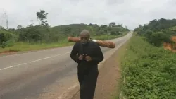 Fr. Ludovic Lado during the pilgrimage to pray for peace in the Anglophone regions of Cameroon interrupted by the police. / Fr. Ludovic Lado/Facebook Page.