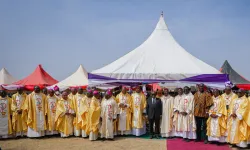 Members of the Ghana Catholic Bishops’ Conference (GCBC) with President Nana Addo Dankwa Akufo-Addo. Credit: GCBC