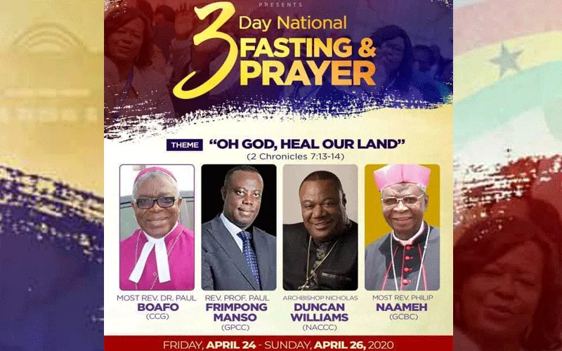 A Poster for the National Prayer and Fasting from April 24 to 26, 2020 in Ghana. / Christian Council of Ghana.