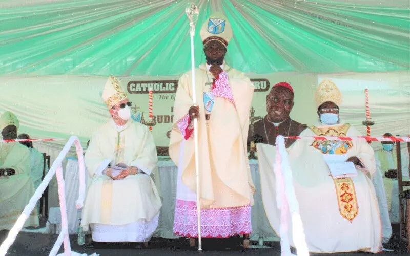 Bishop Rudolf Nyandoro of Zimbabwe Gweru Diocese during his installation at Mkoba Stadium in Gweru October 24. / Website Catholic Church News Zimbabwe.
