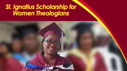 A poster of the St. Ignatius scholarship for Women to Study Theology