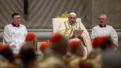 Pope Francis speaks at the Vatican's Easter Vigil, March 30, 2024 / Daniel Ibanez/CNA