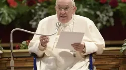 Pope Francis speaking in St. Peter's Basilica on June 5, 2022. Vatican Media