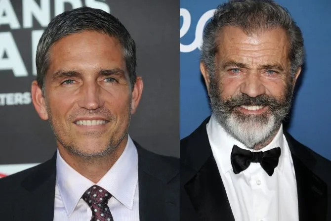 Jim Caviezel (left) will once again portray Jesus in the new Mel Gibson movie "The Passion of the Christ: Resurrection," which is set to begin production in spring 2023. | DFree/Shutterstock and Tinseltown/Shutterstock