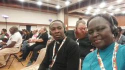 Fr. Cosmas Mwova (left) while attending WYD 2023 International Preparatory Committee meeting in Lisbon, last year. Credit: Fr. Mwova.