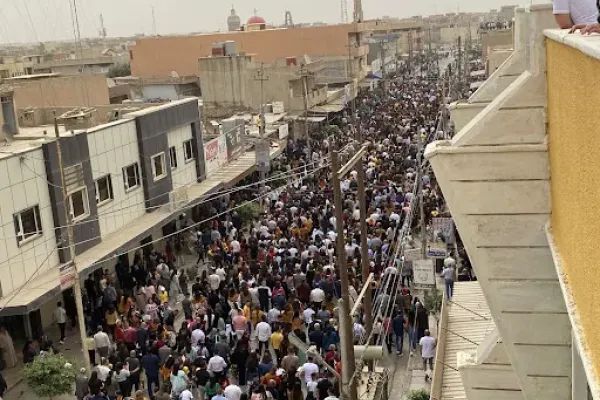 Around 25,000 Christians in Qaraqosh participated in the Palm Sunday procession on April 10, 2022. CREDIT: Bashar Yameel Hanna/CNA