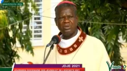 Archbishop Samuel Kleda of Cameroon's Douala Archdiocese addressing young people during the Diocesan Youth Day on 19 June 2021. Credit: Courtesy Photo