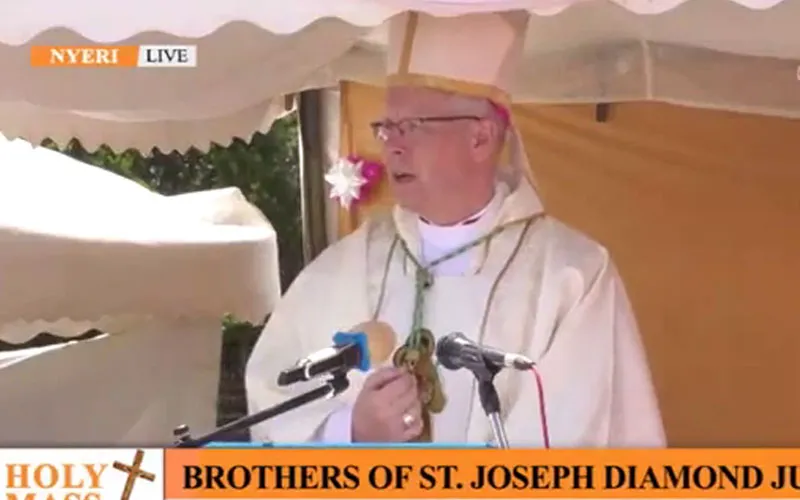 Screengrab of Archbishop Hubertus van Megen during the Diamond Jubilee of the Brothers of St. Joseph, Saturday, 30 April 2022. Credit: Courtesy Photo