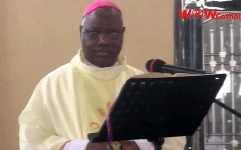 Archbishop Ignatius Kaigama during Holy Mass at Sacred Heart Parish Abuja Sunday, May 17, 2020.