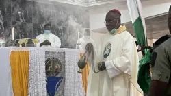 Archbishop Ignatius Kaigama during Holy Mass at St. Anthony’s Jabi Parish of Nigeria’s Abuja Archdiocese. Credit: Archdiocese of Abuja