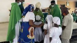 Archbishop Ignatius Ayau Kaigama administers the Sacrament of Confirmation at Immaculate Heart of Mary Dabi Parish of Abuja Archdiocese/ Credit: Abuja Archdiocese/Facebook