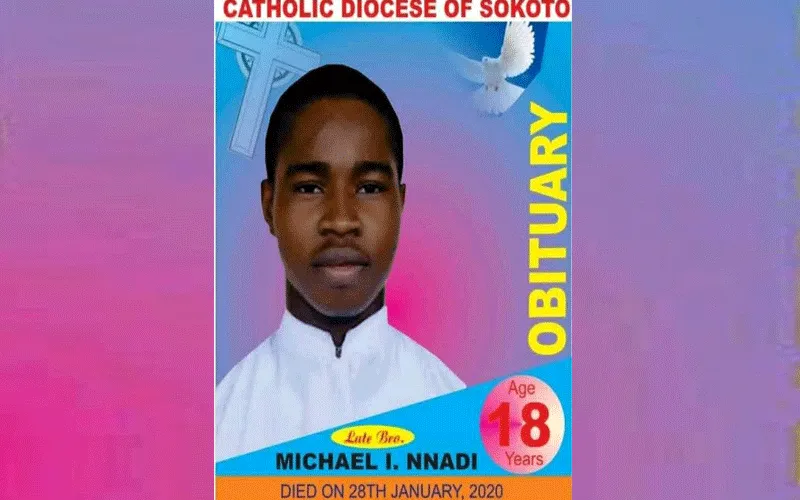Poster Announcing the Funeral of the Late Michael Nnadi. / Diocese of Sokoto
