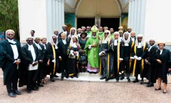 Archbishop Alfred Adewale Martins with members of the Association of Catholic Lawyers in Nigeria. Credit: Courtesy Photo