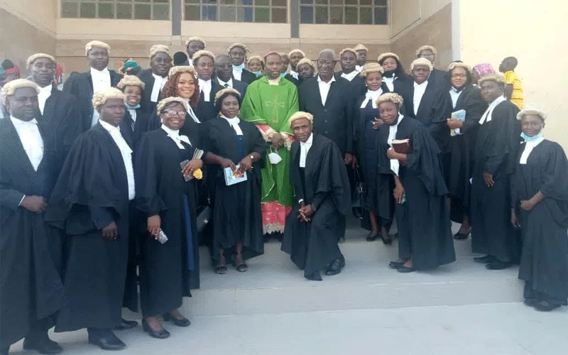 Bishop Stephen Dami Mamza with Catholic lawyers after Mass to mark the end of the legal year in Adamawa State. / Bishop Stephen Dami Mamza/Facebook Page.