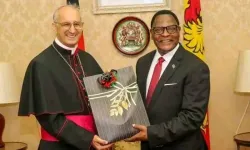 Archbishop Gianfranco Gallone and President Lazarus McCarthy Chakwera. Credit: Courtesy Photo