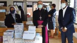 Bishop Jose Luis with representatives of mission hospitals that will benefit from COVID-19 essentials courtesy of a donation by Italian Bishops Conference. / (Bishop) Jose Luis/ Facebook
