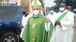 Archbishop Francisco Escalante Molina in procession during the Mass at Our lady of Assumption Cathedral of Gabon’s Libreville Archdiocese/ Credit: Archdiocese of Libreville/Facebook