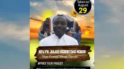 Mgr. Julius Agbortoko, Vicar General of Cameroon’s Mamfe Diocese abducted by separatist fighters on Sunday, 29 August 2021. Credit: Diocese of Mamfe/Facebook