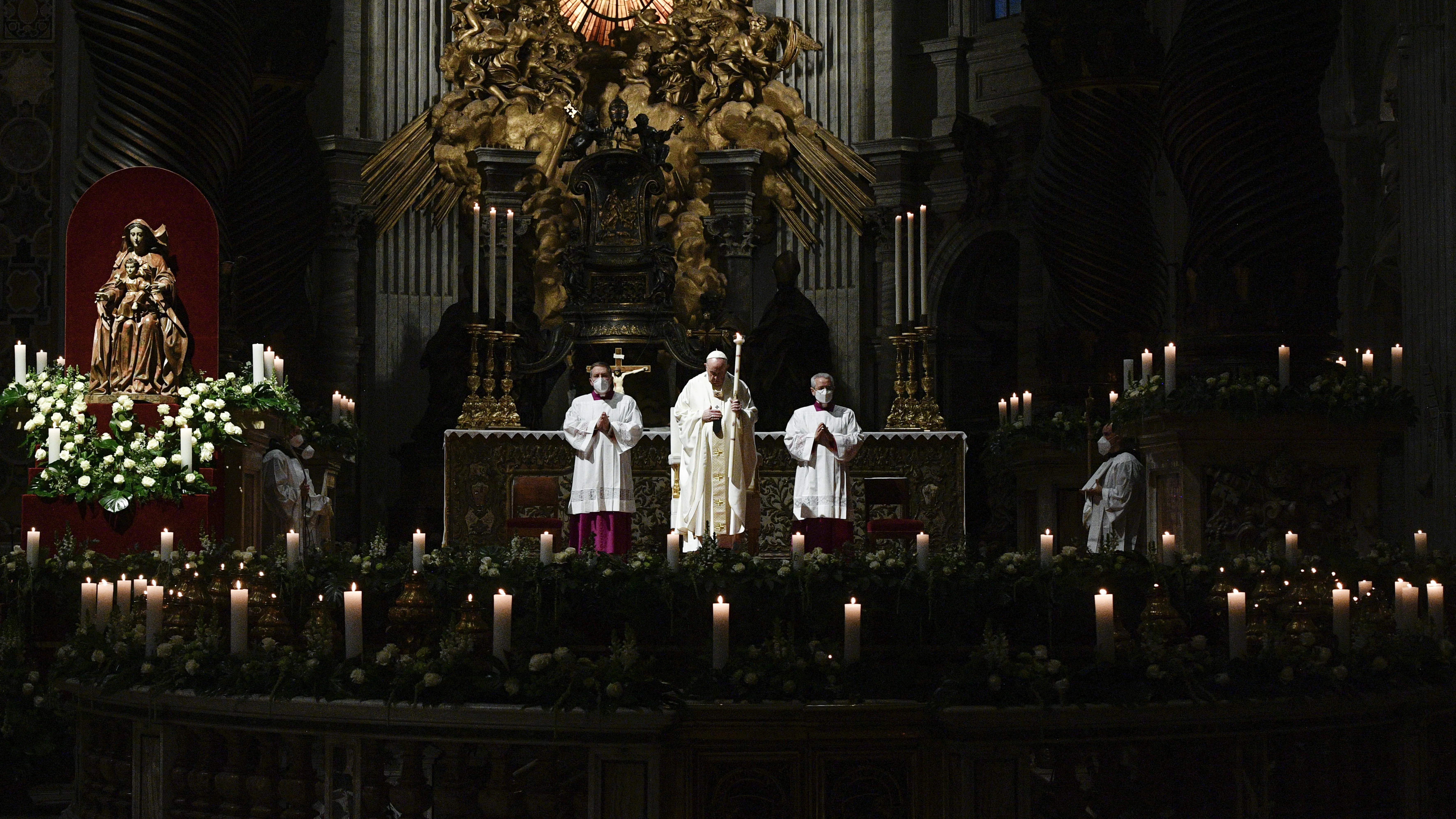 Pope Francis says Mass for the feast of the Presentation of the Lord in St. Peter's Basilica, Feb. 2, 2022. Vatican Media