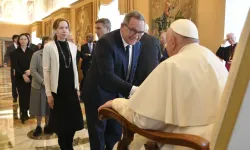 Pope Francis meets with participants of the Minerva Dialogues — a meeting of scientists, engineers, business leaders, lawyers, philosophers, Catholic theologians, ethicists, and members of the Roman Curia to discuss digital technologies — at the Vatican on March 27, 2023. | Credit: Vatican Media